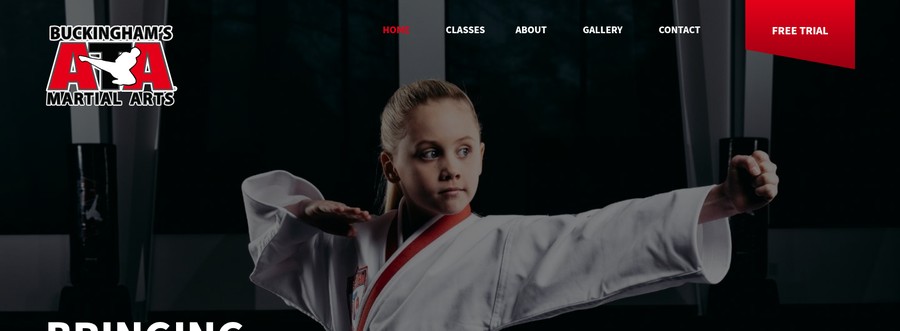 Screenshot of the Buckingham's ATA Martial Arts website