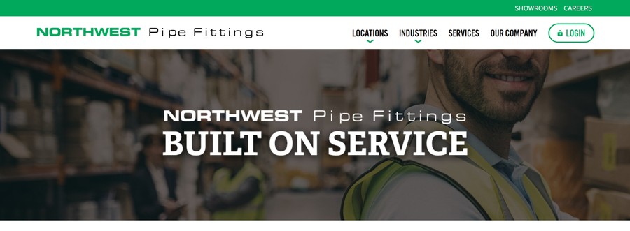 Screenshot of the Northwest Pipe Fittings website