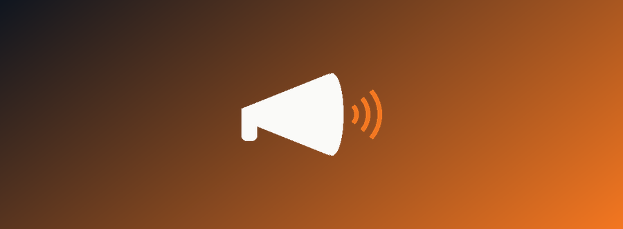 Megaphone icon representing an event promotion website guide