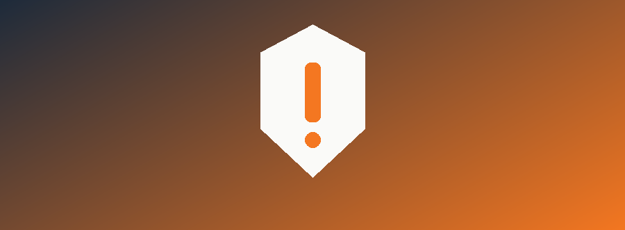 Shield with alert icon representing managed IT support