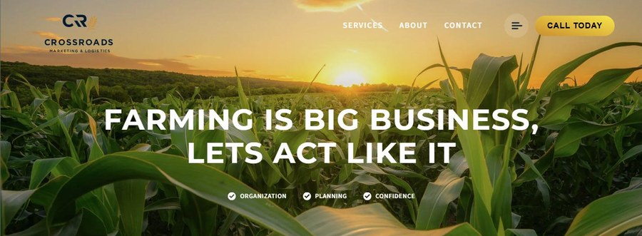 Screenshot of the Crossroads Marketing & Logistics website