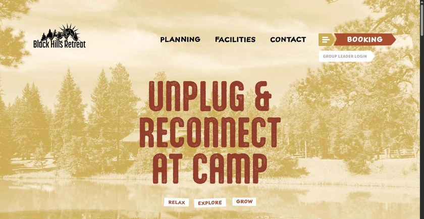 Black Hills Retreat Center website preview
