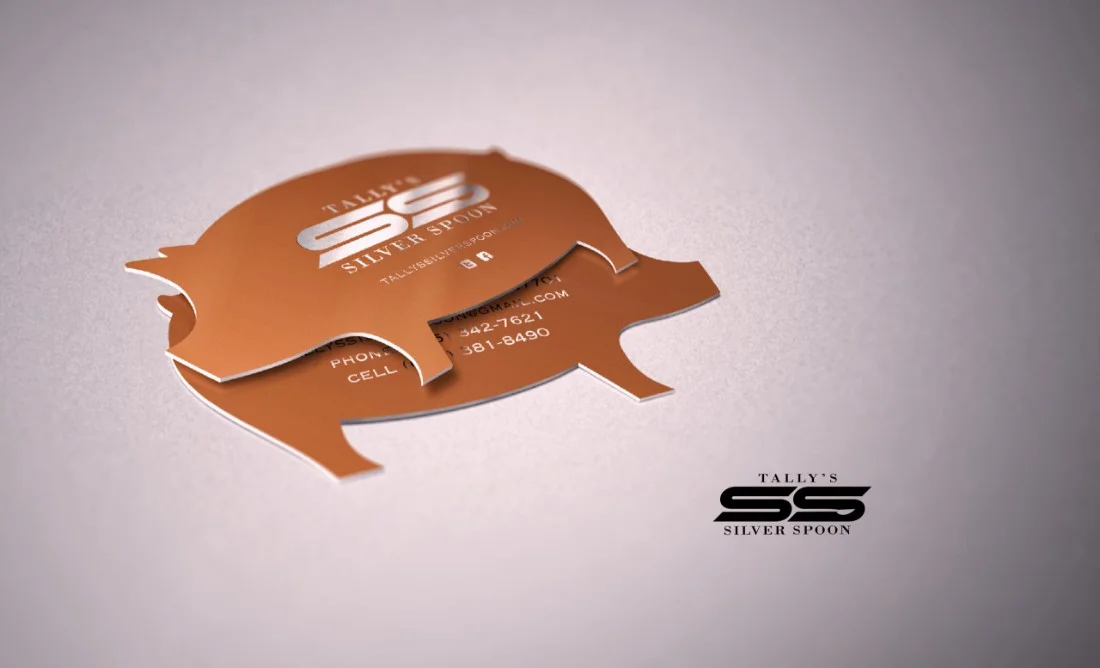 Tally's Silver Spoon Logo and Business Cards